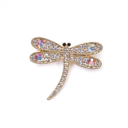 Брошь Moon Paris, Nord, стрекоза, с кристаллами, MoS-22.03-007 золотистый
