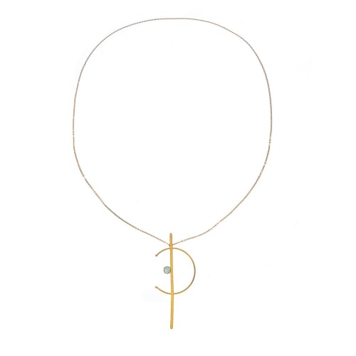 Колье Catherine Bijoux, Half moon, с кристаллом, CB25.1-5355AG мятный фото 2