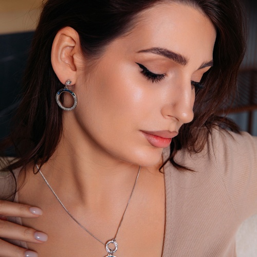 Серьги Fiore Luna BBL+CRY, A2110NM-E02.23.1 BL/S фото 3