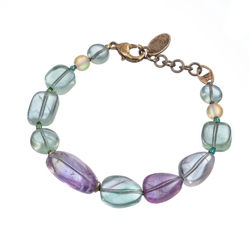 Браслет Lanzerotti, Ispirazione, флюорит, аметрин, лунный камень, бисер, LZ-24.10-378 сиреневый