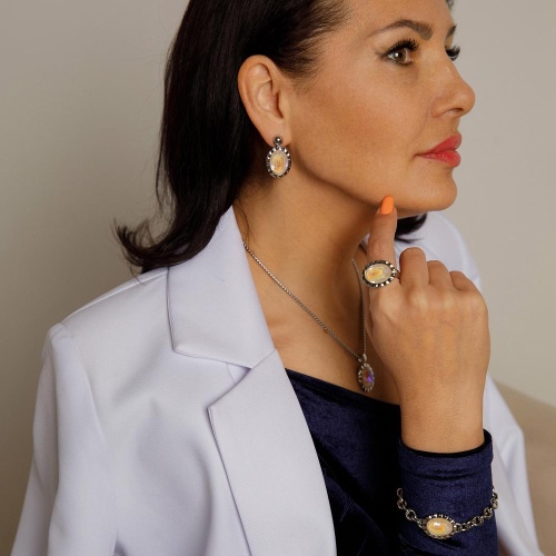 Серьги Qudo TIVOLA UNICA big (S/P) Ivory cream delite 2,65cm, 332201 фото 4