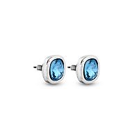 Пуссеты Ciclon, Solitario, с кристаллом Swarovski, CN-EMO608 голубой