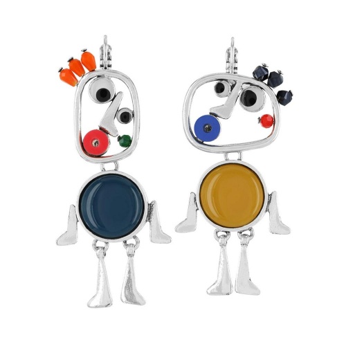 Серьги TARATATA, Bidule, асимметричные, со смолой и бусинами, TT-W23-05740-10M серебристый