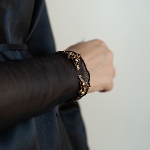 Браслет Polina Firenze, кафф, жираф с кристаллами и эмалью, PF26.1-BR4298 золотистый фото 3