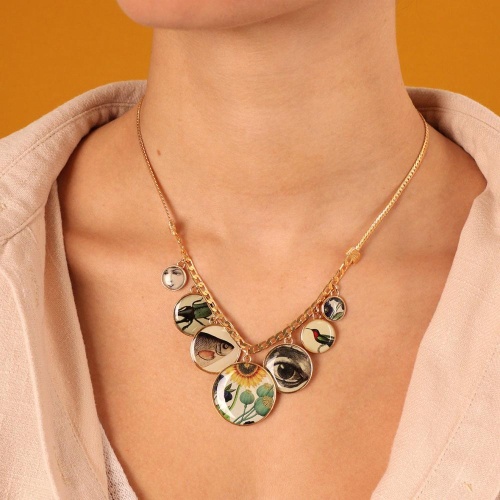 Колье TARATATA, Glaneuse, с рисунком напечатанным на смоле, TT-E22-09116-20M золотистый фото 11