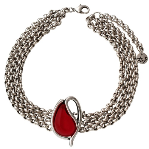 Колье Tra-la-ra, Infinity, многослойное, со вставкой из смолы, TLR23-231P201 красный