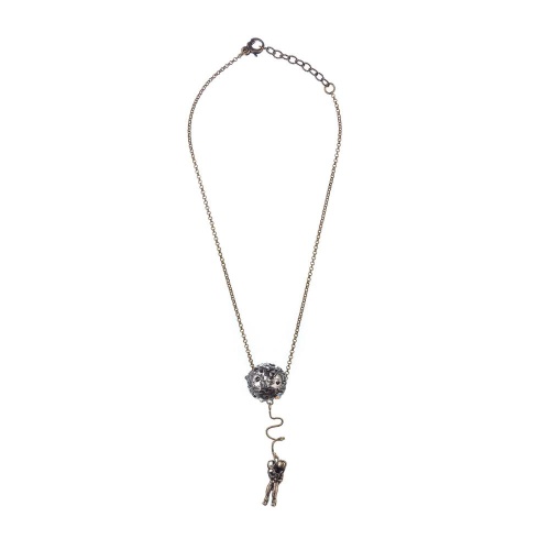 Колье Alcozer&J, "Космос", гранат, кристаллы Swarovski, AL-C5469C золотистый фото 3