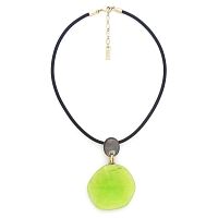 Колье Nature Bijoux, Combava, с ракушкой Capiz в смоле и перламутром, NB26.1-15-43631 зеленый