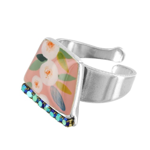 Кольцо TARATATA, Ciboulette, разъемное, с цветной смолой и стразами, TT-E24-08416-105 розовый фото 4