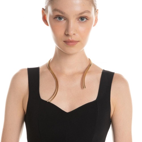 Колье Katerina Vassou, Singularity, гривна, минималистичный дизайн, KV25.2-404738G золотистый фото 2