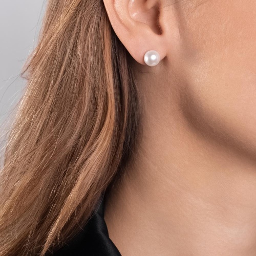 Пусеты Moon Paris, с жемчугом, Mo-Y24.11-075 белый фото 2