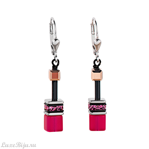 Серьги Coeur de Lion Multicolor Red-Rose 2838/20-0325