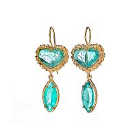 Серьги Estrosia, с изумрудными кристаллами, ES-OREQ11-4A зеленый