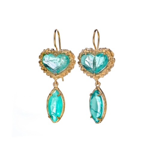 Серьги Estrosia, с изумрудными кристаллами, ES-OREQ11-4A зеленый