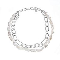 Колье Lanzerotti, Rococo, двойное, с жемчугом барокко, LZ-26.07-256 белый