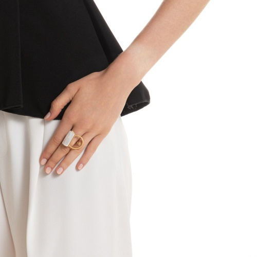 Кольцо Katerina Vassou, Cosmic, с селенитом, KV26.1-404854GSEL белый фото 4