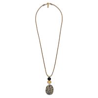 Колье Nature Bijoux, Kinshasa, ракушка Capiz, смола, яшма, рудракша, NB26.2-15-43980 серый