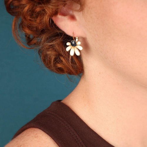 Серьги TARATATA, Zen, с цветной смолой и слюдяным порошком, TT-W25-07765-201 белый фото 2