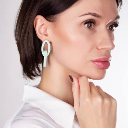 Серьги Moon Paris, Lorian, со звеньями из каучука, ML-22.02-005 мятный фото 5