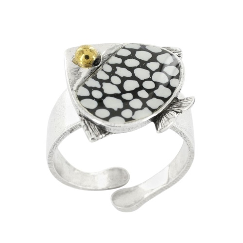 Кольцо TARATATA, Sushi, разъемное, со смолой и бусинами, TT-T25-06407-104 синий