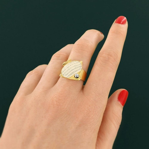 Кольцо TARATATA, Sushi, разъемное, со смолой и бусинами, TT-T25-06409-201 белый фото 7