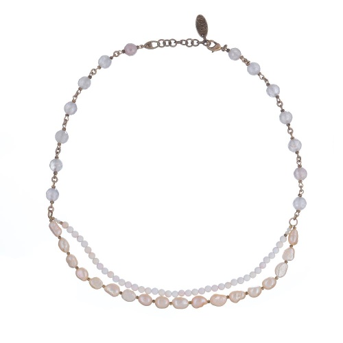 Колье Lanzerotti, Pesca, кварц, раковина, жемчуг, LZ-24.05-246 розовый