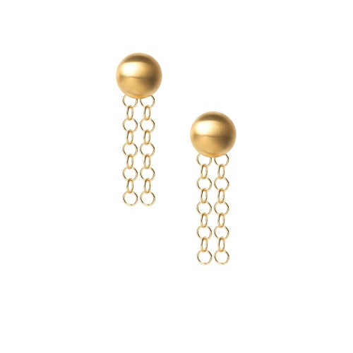 Серьги Katerina Vassou, Zenith, со сферой и цепями, KV25.2-404937G золотистый