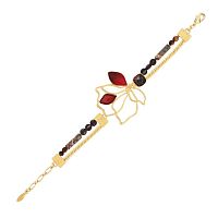 Браслет TARATATA, Hibiscus, смола. родонит, яшма, гранат, гематит, TT-E26-09313-205 розовый