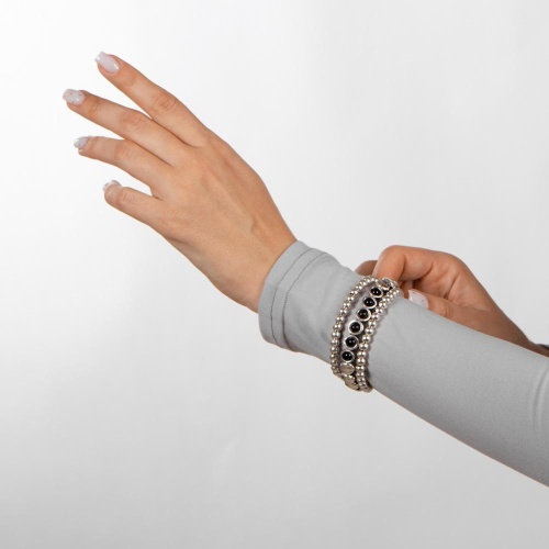 Браслет Ciclon, Divino, с муранским стеклом и кожей, CN-233100 черный фото 3