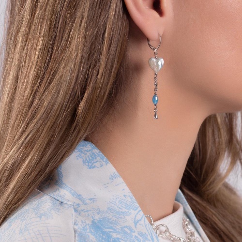 Серьги Lanzerotti, Marino, с жемчугом в виде сердца и кристаллом, LZ-25.06-184 голубой фото 2