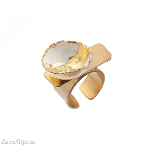 Кольцо Katerina Vassou, Melissa, с элементом из латуни, с бликами, KV23-307561 белый