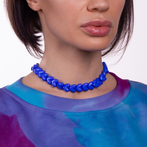 Колье Moon Paris, Valentine, с акриловыми сердцами, MVL-22.12-001 синий фото 2