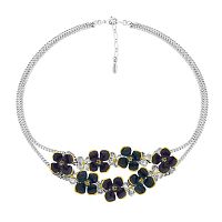 Колье TARATATA, Hortensia, смола, золотая краска, микрошарики, TT-H25-13121-109 фиолетовый