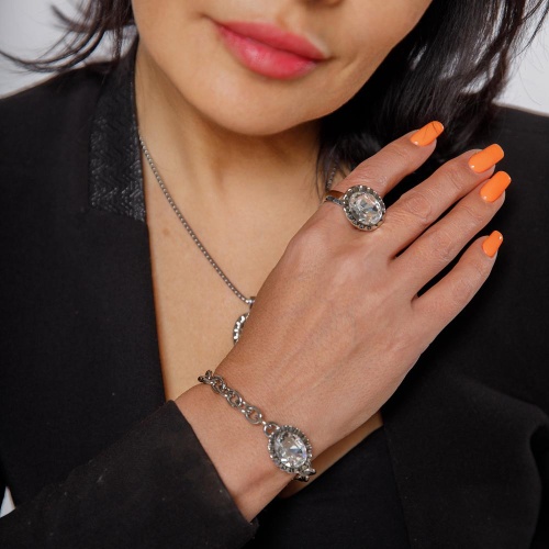 Кольцо Qudo TIVOLA UNICA big (S/P) Crystal 56, 686693 фото 4