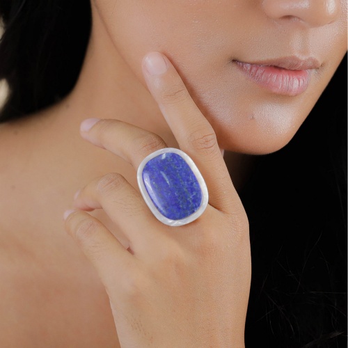 Кольцо Nature Bijoux, Pacifique, из перламутра, с лазуритом, NB26.1-19-25997 синий, 18 фото 3