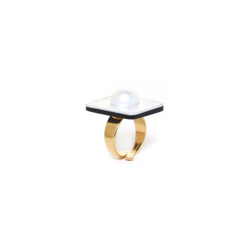 Кольцо Nature Bijoux, Moonlight, разъемное, ракушка Capiz, смола, жемчуг, NB24.1-19-25135 белый фото 2