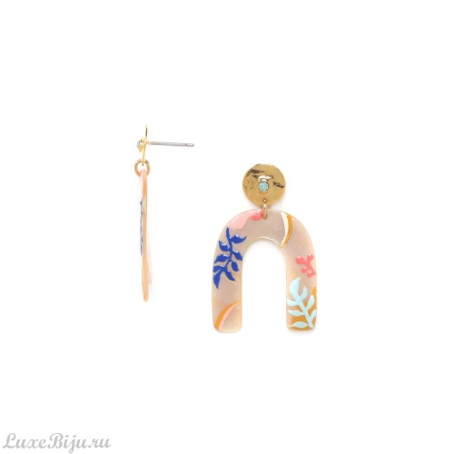 Серьги Franck Herval, Alix, перламутр, кристалл Swarovski, эмаль, FH22.1-12-67211 бежевый фото 2