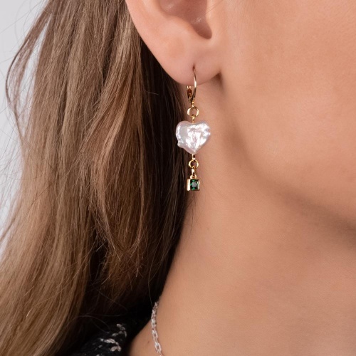 Серьги Lanzerotti, Splendore, с жемчугом и цирконием, LZ-24.08-346 зеленый фото 2