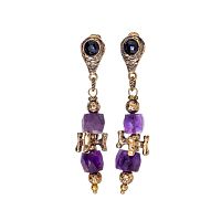 Серьги Alcozer&J, с аметистом и агатом, AL2502-O68FY24 фиолетовый