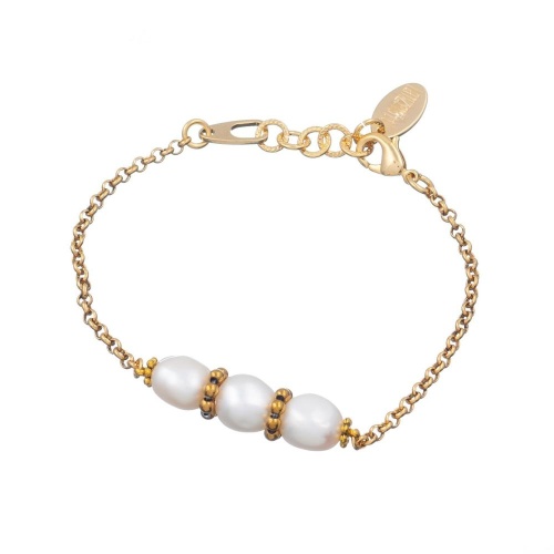 Браслет Lanzerotti, Splendore, с жемчугом и гематитом, LZ-24.08-307 золотистый