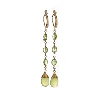 Серьги Lanzerotti, Verde, с хризолитом и жадом, LZ-24.12-548 зеленый