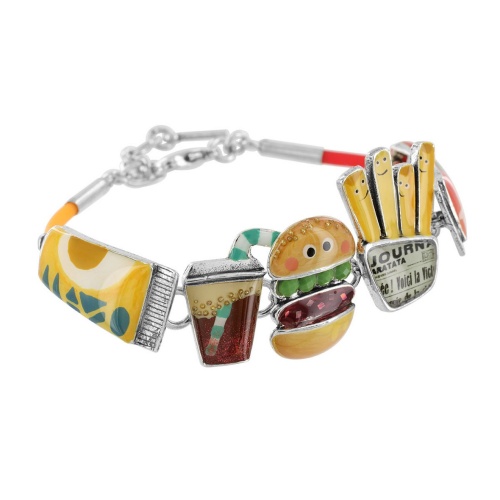 Браслет TARATATA, Ketchup, смола, пудра, блестки, шнур и кабошон, TT-W23-08311-10M серебристый фото 3