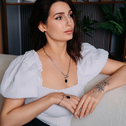 Пусеты Fiore Luna SSHA 10мм, A2003SW-E01.15 BR/S фото 4