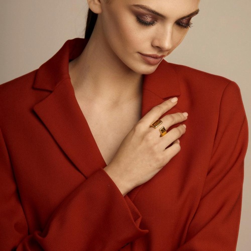 Кольцо VIDDA, Powerful, незамкнутое, металл, VD23-01690 золотистый, 16,5 фото 6