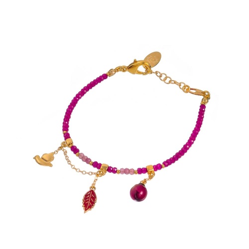 Браслет Lanzerotti, Erbario, с рубином, турмалином и бутоном розы, LZ-26.02-051 розовый
