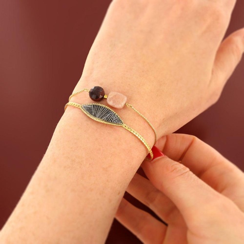 Браслет TARATATA, Zebra, смола, гелиолит, тигровый глаз, гематит, TT-H25-04305-208 коричневый фото 3