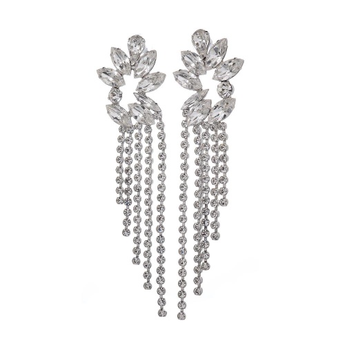Серьги Moon Paris, Bohemia, удлиненные, с кристаллами, MB-24.05-003 серебристый