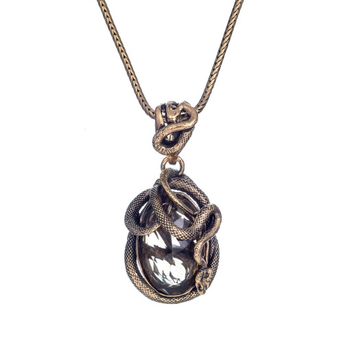 Колье Alcozer&J, змея с раухтопазом, AL2502-C228CO24 золотистый