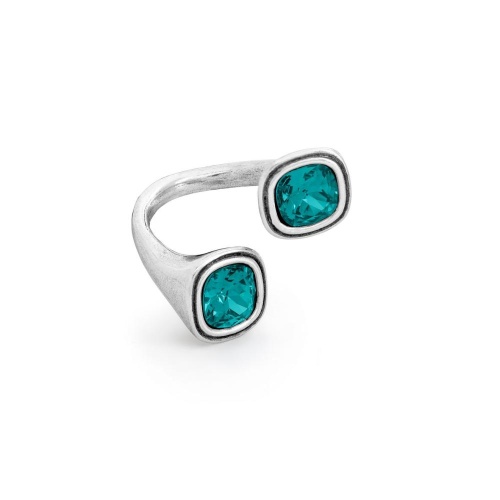 Кольцо Ciclon, Duo, металл, кристаллы Swarovski, CN-EMO504 бирюзовый, б/р