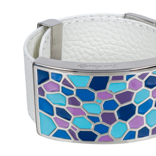 Браслет Fiore Luna на кожаном белом ремешке, CB00992-4 BL фото 3